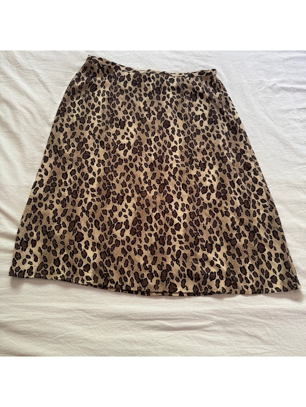 Vintage 90s Crazy Horse Liz Claiborne Leopard Print Midi Skirt 8 Mob Wife